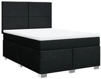 vidaXL Bett Boxspringbett mit Matratze Schwarz 140x190 cm Stoff