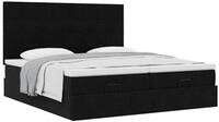 vidaXL Bett Ottoman-Bett mit Matratzen Schwarz 160x200 cm Samt