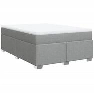 vidaXL Bett Boxspringbett mit Matratze Hellgrau 140x190 cm Stoff