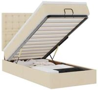 vidaXL Bett Ottoman-Bett mit Matratze Creme 90x190 cm Stoff
