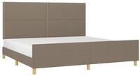 vidaXL Bett Bettgestell ohne Matratze Taupe 200x200 cm Stoff