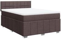 vidaXL Bett Boxspringbett mit Matratze Dunkelbraun 140x200 cm Stoff