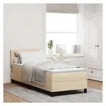 vidaXL Boxspringbett, Boxspringbett mit Matratze mit Kopfteil Creme 80 x 200 cm...