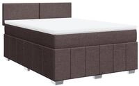 vidaXL Bett Boxspringbett mit Matratze Dunkelbraun 140x200 cm Stoff