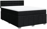 vidaXL Bett Boxspringbett mit Matratze Schwarz 140x190 cm Stoff