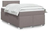 vidaXL Boxspringbett, Boxspringbett mit Matratze Taupe 120x200 cm Stoff