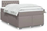 vidaXL Boxspringbett, Boxspringbett mit Matratze Taupe 120x200 cm Stoff