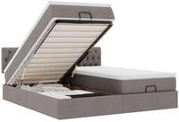 vidaXL Bett Ottoman-Bett mit Matratzen Taupe 160x200 cm Stoff