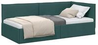vidaXL Bett Eckbettgestell mit Kopfteil Dunkelgr&uuml;n 80 x 200 cm Stoff (1-tlg)
