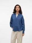 Vero Moda Langarmbluse VMMELANEY QUEENY LS SHIRT WVN NOOS Kunstfaser, loose fit...