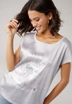 Laura Scott Shirtbluse aus Satin mit dezentem Aufdruck
