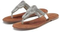 LASCANA Sandale, Pantolette, Sommerschuh, Zehentrenner mit Zierperlen und softer
