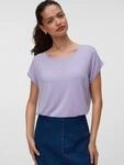 T-Shirt VERO MODA "VMAVA PLAIN SS TOP JRS NOOS", Damen, Gr. S, lila (pastel lila),