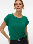 T-Shirt VERO MODA "VMAVA PLAIN SS TOP JRS NOOS", Damen, Gr. XS, gr&uuml;n (bosphorus),