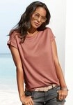 LASCANA Kurzarmshirt aus besonders leichtem Feinstrick