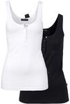 Tanktop MELROSE, Damen, Gr. 32, schwarz-wei&szlig; (wei&szlig;, schwarz), Jersey, Obermaterial: