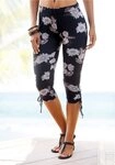 LASCANA Caprileggings aus bequemen Jerseystoff seitliche Raffung, Alloverdruck,