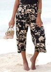 LASCANA Culotte (mit Bindeg&uuml;rtel) mit Blumendruck, Stoffhose, leichte Sommerhose mit
