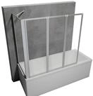 Schulte Badewannenfaltwand Smart 129 x 121 cm, Sicherheitsglas, mit Festelement Klar