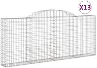 vidaXL Blumentopf Gabionen mit Hochbogen 13 Stk 300x30x120/140cm Verzinktes...