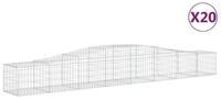 vidaXL Gabionenzaun, Gabionen mit Hochbogen 20 Stk. 400x50x40/60cm Verzinktes...