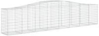 vidaXL Gabionenzaun, Gabionen mit Hochbogen 8 Stk. 400x50x80/100cm Verzinktes...