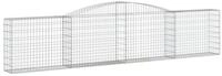 vidaXL Gabionenzaun, Gabionen mit Hochbogen 9 Stk. 400x30x80/100cm Verzinktes...