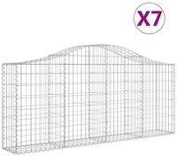 vidaXL Blumentopf Gabionen mit Hochbogen 7 Stk. 200x30x80/100 cm Verzinktes...