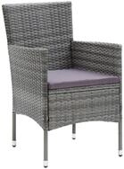 vidaXL Gartenstuhl, Garten-Essst&uuml;hle 4 Stk. Poly Rattan Grau