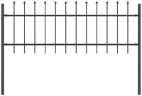 vidaXL Gartenzaun, Gartenzaun Grau 1,7 x 0,6 m Pulverbeschichteter Stahl