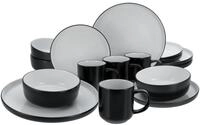 CreaTable Kombiservice Nordic Cool Black, Kombi-Set 16-tlg (16-tlg), 4 Personen,