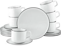 CreaTable Kaffeeservice Chef Collection Black Line, Kaffee-Service 18-tlg...