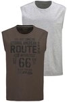 Man's World Muscleshirt (2er-Pack) &auml;rmellos, bedruckt, Rundhalsausschnitt, aus...
