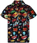 King Kameha Hawaiihemd Boom-Bang Funky Hawaii-Hemd Herren Kurzarm Front-Tasche