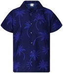 King Kameha Hawaiihemd "Palmshadow" Funky Hawaii-Hemd Herren Kurzarm Front-Tasche