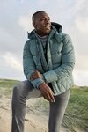 Bruno Banani Steppjacke Winterjacke mit Fellimitat und abnehmbarer Kapuze