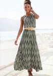 LASCANA Maxikleid mit Alloverprint und Knopfleiste hinten, aus gewebter Viskose