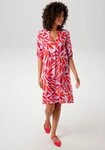Aniston CASUAL Blusenkleid mit farbharmonischen, grafischen Bl&auml;tterdruck...