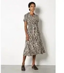 Apricot Midikleid Midikleid mit Zebradruck