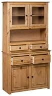 vidaXL Highboard NA Highboard 93x40,5x180 cm Kiefer Massivholz Panama Serie Glas