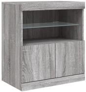 vidaXL Sideboard Sideboard mit LED-Leuchten Grau Sonoma 60x37x67 cm (1 St)