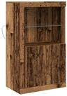 vidaXL Sideboard 60,5 x 37 x 100 cm Sideboard Schrank mit LED-Lichtern Altholz