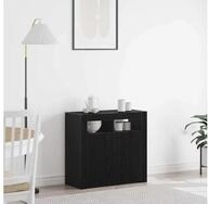 vidaXL Sideboard vidaXL Sideboard Schwarz Eichen-Optik 80 x 35 x 75 cm...