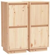 vidaXL Sideboard NA Sideboards 2 Stk 31,5x34x75 cm Massivholz Kiefer