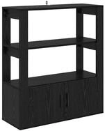 vidaXL Sideboard Sideboard Schwarz Eichen-Optik 30 x 80 x 90 cm Holzwerkstoff...