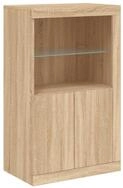 vidaXL Beistellschrank Beistellschrank mit LED-Leuchten Sonoma-Eiche...