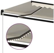 vidaXL Markise vidaXL Markise Manuell Einziehbar mit LED 350x250 cm Creme