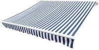 vidaXL Markise Markisenbespannung Canvas Blau & Wei&szlig; 6x3 m (ohne Rahmen)