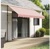 vidaXL Markise Markisenbespannung Rot und Wei&szlig; Gestreift 3x2,5 m