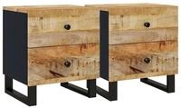 vidaXL Nachttisch Nachttische 2 Stk. 40x33x46 cm Massivholz (2-St)